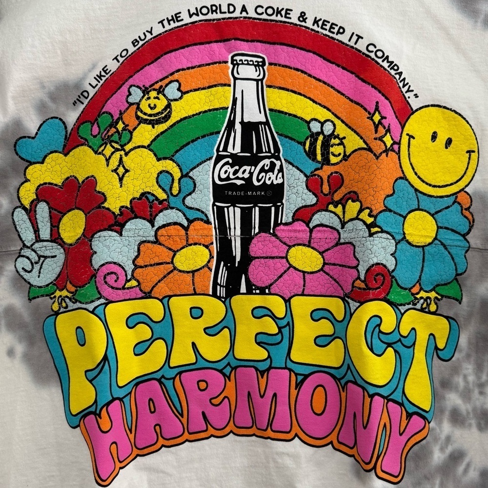 Coca-Cola 1971 The Unity Collection Unisex Gray White Tie-Dye Spirit Jersey XXL - Picture 5 of 7